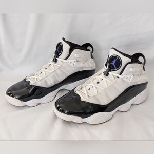 NIKE Air Jordan 6 Rings Concord Black & White High Top Men's Sneakers Size 9.5